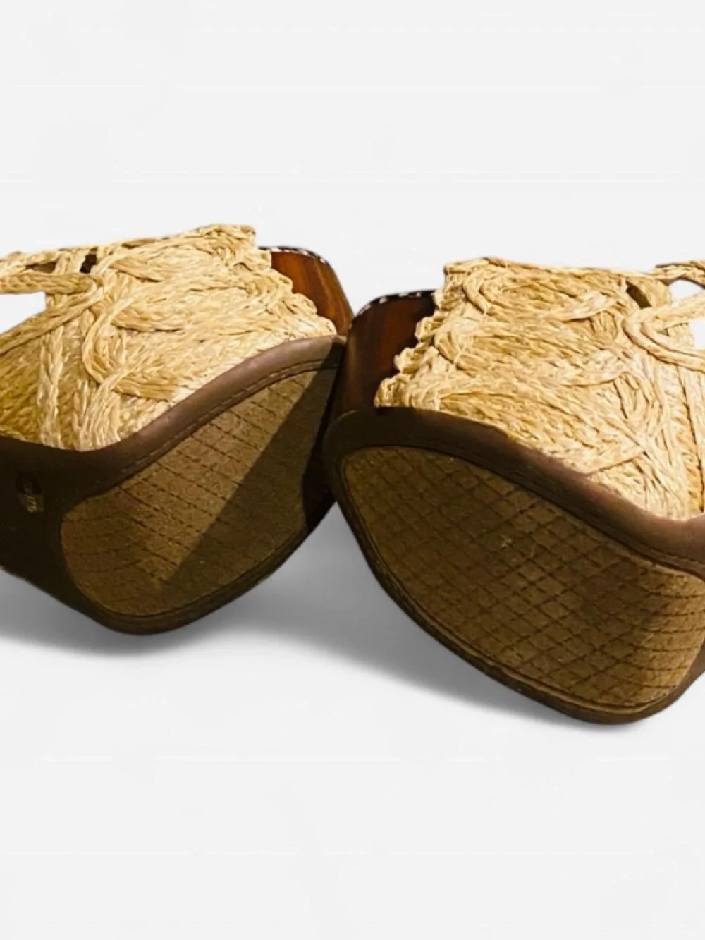 Jessica Simpson Gold Braided Floral Platform Sandals